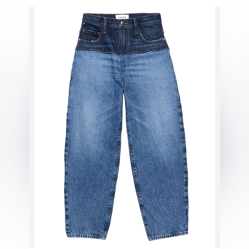 Frame Denim High Rise Two-Tone Blue Jeans